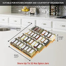 Spice Drawer Organzier,4 Tiers Bamboo Spice Rack Tray Insert for Cabinet Drawer Countertop, Kitchen Seasoning Storage Drawer Organization,14.57" Wide x 15.8" Deep （Hold UP To 32 Jars by CozyNest Decor