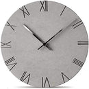 Stephanie Imports Modern Minimalist Concrete Hiding Gray Silent Wall Clock (Roman Numerals) by CozyNest Decor