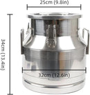 Stainless Steel Milk Can, 20 L/5.25 Gallon Heavy Duty Airtight Storage Canister Milk Bucket with Lid, Embedded Silicone Milk Jug Wine Pail Water Cereals Bucket with Three Latches and Two Handles by CozyNest Decor