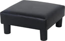Joveco Small Footstool Ottoman, PU Leather Square Upholstered Footrest with Plastic Legs, Under Desk Foot Stools for Living Room Bedroom Office, Black by CozyNest Decor