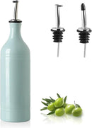 Sweejar Large Ceramic Olive Oil Dispenser Bottle, Opaque Oil Cruet Protects to Reduce Oxidation, Suitable For Storage Of Vinegar, Soy Sauce & Other Liquids, Pack of 1, 24 Fl Oz (Light Blue) by CozyNest Decor