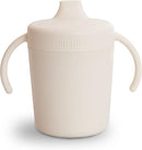 mushie Trainer Sippy Cup | Made in Denmark | Leak Resistant Twist-Off Lid & Handles | Plastic |6 Months + (Ivory) by TinyTreasures Baby Boutique