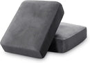 PrinceDeco Stretch Velvet Couch Cushion Covers for Individual Cushions Sofa Cushion Cover Seat, Sofa Covers Washable, Couch Seat Cushion Covers for Sectional (2 Pieces, Grey) by CozyNest Decor