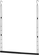 STORAGE MANIAC Hanging Closet Rod, Adjustable Width and Height Closet Hanging Organizer, Space-Saving Clothes Hanging Bar, Closet Extender Hanging Rod Double Closet Hanging Rod, 1 Pack Black by CozyNest Decor