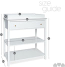 Milliard Nursery Dresser and Baby Changing Table with Storage & Removable Diaper Changing Top, White Modern Diaper Changing Station, Includes Spacious Drawer and Shelves, 18.5 x 35.5 x 40 inches by TinyTreasures Baby Boutique
