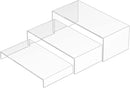 Acrylic Risers Display Stands 3pcs, Rectangular Dessert Table Display Set, Clear Display Shelf for Funko Pop, Collectibles, Retails, Shoes, Plants, Home Decors, Decoration - 7.5''x8''x8.5'' by CozyNest Decor