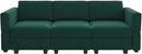 Belffin Modular Sofa Couch with Storage Seats Velvet 3 Seater Sofa for Living Room Green by CozyNest Decor