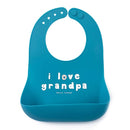 Bella Tunno Baby Bib for Eating, Waterproof Silicone Bib with Large Food Catcher, Adjustable Fit for Babies 4-12 months & Toddlers 1-3 Years, Boys & Girls, I Love Grandpa by TinyTreasures Baby Boutique