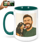 Personalized Coffee Mug, Custom Drawing Portrait Gift, Funny Customized Coffee Gift for Men & Women, Custom Mugs with Pictures, Green 15oz Customized Ceramic Tea Cup by TinyTreasures Baby Boutique