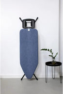 Brabantia Size C Ironing Board (49x18 in) 7 Height Options, Solid Steam Iron Rest Holder (Denim Blue) Non-Slip Feet, Anti-Collapse Child Locks by CozyNest Decor