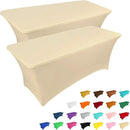 IVAPUPU 2 Pack 6FT Table Cloth for Rectangular Fitted Events Stretch Champagne Table Covers Washable Spandex Tablecloth Protector for Party, Wedding, Cocktail, Banquet, Festival by CozyNest Decor