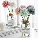 Kimura's Cabin 20Pcs Fake Chrysanthemum Artificial Silk Ball Flower Faux Mums Flowers Bouquets for Wedding Party Home Kitchen Table Decor DIY Decoration (Dark Pink) by CozyNest Decor