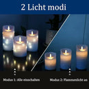 danip Sky Blue LED Flameless Candle, with Embedded Star String, 3-Piece Set of LED Candles, with 11 Button Remote Control, 24-Hour Timer Function, Dancing Flames, Real Wax, Battery Powered. by CozyNest Decor