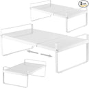 3 Pack Expandable Cabinet Shelf Organizer Kitchen Shelf Riser Stackable Pantry Shelves Kitchen Organizers and Storage Metal Spice Rack Countertop Organizer Cupboard Adjustable Shelfs Desk Rack Shelf by CozyNest Decor