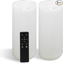 CANDLE CHOICE Waterproof Outdoor Battery Operated Flameless Candles with Remote Timer Large Tall White Plastic Bright Flickering Electric LED Pillars Lantern Patio Garden Decoration 4x10 Inches 2 Pack by GreenHaven Gardens