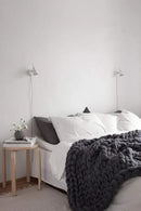 Chunky Knit Throw Bulky Merino Sofa Blanket Hand-Made Super Large Chair Mat Rug(Dark Gray 40"x60") by CozyNest Decor
