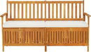 vidaXL Patio Storage Bench 58.3" - Solid Acacia Wood with Cream White Cushion - Versatile Wooden Bench for Indoor and Outdoor Use - with Ample Storage Space by CozyNest Decor