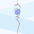 Gazing Ball Spiral Tail Wind Spinner,Decorative Wind Spinner 11inch Tail and 2 inch Glass Orb.Indoor Outdoor Wind Spinner Tail Sun Catcher Garden Decoration-13 inch Height(Purple) by GreenHaven Gardens