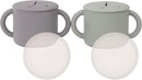 WeeSprout Snack Containers, Food Grade Silicone Cups, Spill-Proof Tops For Toddlers and Babies, Premium Hard Plastic Travel Lids, Dishwasher Safe, Set of 2 Snack Catchers by TinyTreasures Baby Boutique