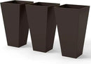 Outsunny Tall Planters for Outdoor Plants Set of 3, 28 in Taper Planters with Drainage Holes, Indoor Grande Plant Pots, Front Porch Decor, Brown by CozyNest Decor