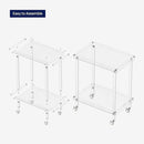 HMYHUM Acrylic Bar Cart, Rolling Serving Cart with 4 Lockable Wheels for The Home Bar, Kitchen, Living Room, Modern, 2-Tier, 23.6" L x 15" W x 30" H, Clear by CozyNest Decor