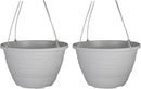 The HC Companies Wrapt Hanging Planters - Lightweight Plant Pot Hanger for Hanging Plants, Vegetables & Herbs - Outdoor & Indoor Hanging Basket for Plants (13" White, Pack of 2) by GreenHaven Gardens