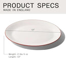 Made In Cookware - Serving Platter - White With Red Rim - Porcelain England by CozyNest Decor