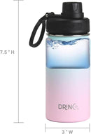 DRINCO Stainless Steel Water Bottle Spout Lid Vacuum Insulated Double Wall Water Bottle Wide Mouth (40oz 32oz 22oz 18oz 14oz) Leak Proof Keeps Cold or Hot (14 oz, 14oz Macaron) by CozyNest Decor