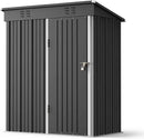 Gizoon 5 'x 3'Outdoor Storage Shed with Singe Lockable Door,Galvanized Metal Shed with Air Vent Suitable for The Garden,Tiny House Storage Sheds Outdoor for Backyard Patio Lawn-Dark Gray by GreenHaven Gardens