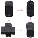 German Designed Universal Stroller Footmuff, 2 Way Zippers Style Easy for Baby in&Out, Length Extensible,Temperature Adjustable Footmuff Fits Baby Growth,Reflective Strips Around Bunting Bag by TinyTreasures Baby Boutique