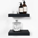 Homeforia Floating Shelf Black 12 inch, High End Solid Real Wood Small 12inch Floating Shelves for Wall Mounted, Black Wooden 12 in Floating Shelves, Heavy Duty Bracket, 12 X 6.5 X 1.75 inch, Set of 2 by CozyNest Decor