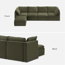 mopio Oversized Modular Sectional Sofa with Fully Removable Covers and Storage, Convertible U, L-Shaped and Sleeper Sectional, Modern Couches with Ottoman Chaise (Olive Green Velvet, 5 Seats, L) by CozyNest Decor