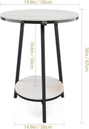 Side Table - Sintered Stone End Couch Table with Metal Frame & Gold Veins for Sofa Living Room Bedroom Bedside Coffee Small Spaces - Waterproof, Scratch-Resistant - Easy Assembly by CozyNest Decor