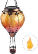 Hot Air Balloon Solar Lantern with Flickering Flame Hanging Solar Lanterns Outdoor Lights Waterproof Lanterns Decorative Garden Patio Yard Party Decor Yellow by GreenHaven Gardens