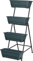 Tuenort Vertical Raised Garden Bed 4 Tiers Planter Box Freestanding Garden Planter with 4 Container Boxes for Growing Vegetables Herbs Flowers on Patio Balcony Green by GreenHaven Gardens