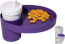 Travel Tray Oval USA Made Extend Your Current Cup Holder to Hold Your Cup Plus A Tray for Snacks, Toys and Accessories. Use in a Car Seat, Booster, Stroller, Golf Cart, Outdoor Chair, Purple by TinyTreasures Baby Boutique