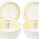 Uba Portion Control Bowl (Porcelain) for Measuring, Bariatric Diet, Diabetes (4 Pack) by CozyNest Decor