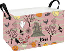 FANKANG Storage Bins, Halloween Nursery Hamper Canvas Laundry Basket Foldable with Waterproof PE Coating Storage Baskets for Kids Boys and Girls, Office, Bedroom, Clothes,Toys(Rec-Halloween Castle by TinyTreasures Baby Boutique
