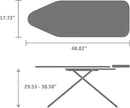 Brabantia Ironing Board C, XL Steam Unit Holder, Adjustable Height, Non-Slip Rubber Feet, Foldable, Denim Black, Size C (49 x 18 inches), Metal Frame, Free Standing, 63 inches by CozyNest Decor