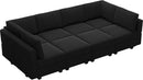 Belffin Modular Sectional Sofa with Storage Chaises Sleeper Couch 8 Seat Sectional Sofa Bed Black by CozyNest Decor