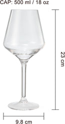 European Style Unbreakable Stemmed Crystal Wine Glasses, | Set of 4