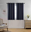 MIUCO Blackout Curtains Room Darkening Textured Grommet Window Curtains 2 Panels for Bedroom 52x63 Inch Navy Blue by TinyTreasures Baby Boutique