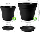 homenote Plant Pots,6/7.5 Inch Flower Pots for Plants Plastic Planters for Indoor with Multiple Drainage Holes and Trays, for All Home Garden Flowers Succulents,Outdoor(Black,10 Pack) by CozyNest Decor