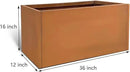 Corten Steel Planter Box Metal Outdoor Large Rectangular Rustic Durable Antique Detached for Commercial Residential Patio Deck and Backyard 36" x 12" x 16" by GreenHaven Gardens