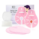 2 Larger Breast Ice Packs with Soft Covers and 6 Breast Pads for Leaking Milk, Hot and Cold Breast Therapy Packs, Breastfeeding Essentials for Relief of Clogged Ducts, Nipple Pain, Engorgement(Pink) by TinyTreasures Baby Boutique