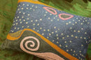Lumbar Blue Klimt Throw Pillow Cover Art Nouveau Pillowcase Modern Couch Cushion Contemporary Pillowsham Mid Century Chair Farmhouse Cushions Handmade Wool Size 14x20 by CozyNest Decor