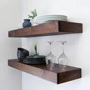 Modern Floating Shelves 3 Inches Thick for Wall, Wide Shelves for Kitchen, Living Room, Bedroom, and Bathroom, Natural Pine Wood, Rustic Wooden Shelf, (Set of 2) (Provincial, 48Lx3Hx8D) by CozyNest Decor