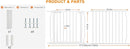 HOOEN Extra Wide Baby Gate for Stairs Doorways Hallways Tension Baby Gate Walk Through Child Gates for Kids or Pets Indoor Safety Gates 57.5-62 Inch by TinyTreasures Baby Boutique