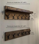 Coat Rack with Shelf Wall Mounted with Storage (Choose Your Length) Towel Rack Entryway Organizer Key Hooks (32" L (8 Hooks) Set of 2) by CozyNest Decor