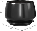LE TAUCI Plant Pots, 4.1+5.1+6.5 inch, Set of 3, Ceramic Planters with Drainage Hole and Saucer, Indoor Flower Pot with Hole Mesh Pad, Gifts for Mom, Black by GreenHaven Gardens